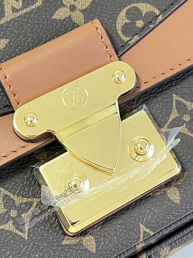 LV專櫃2023新款Marceau鏈條包老花女包 M46126棕 路易威登Pochette Métis手袋 dn1179